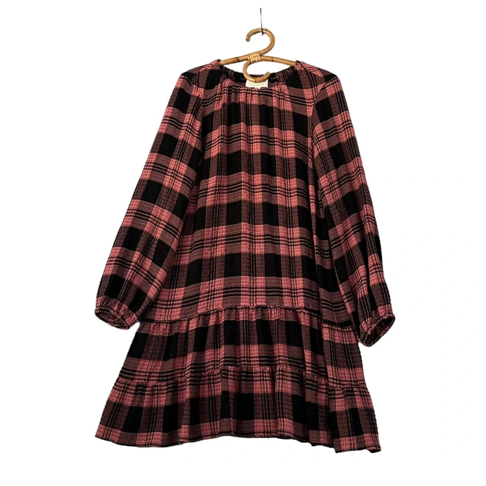 Anthropologie | Cloth & Stone | Daia Plaid Mini Dress Size S *no belt* - Picture 2 of 13